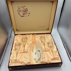 Vintage Champagne Flutes Perrier Jouet Fleur Hand Painted Crystal Set Of 4 Box
