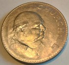 1965 Queen Elizabeth Ii Sir Winston Churchill Commemorative Crown Coin