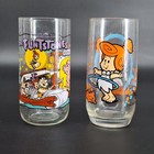 Pizza Hut    Hardees  Flintstones Glasses Set Of 2 Vintage 1986