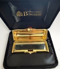 Vintage Princess Marcella Borghese Gold Tone Lipstick Case Compact Mirror W  Box