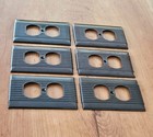 Vtg  P s Uniline Brown Ribbed Bakelite Outlet Cover Plate Mcm Lot Of 6 Usa