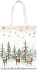 Christmas Canvas Tote Bags Watercolor Xmas Tree Reindeer Snowflake Grocery Sh   