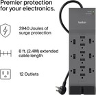 12 Outlet Belkin Surge Protector 8ft Cord 3940 Joules Heavy Duty