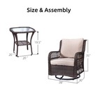 3-piece Outdoor Wicker Swivel Rocker Patio Set Rattan Glider Chairs W side Table