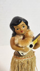 Vintage Hawaiian Hula Girl Nodder W Ukulele   Fluffy Lei Dashboard Japan