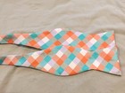 Beaux Tied 100  Silk Bow Tie Geometric Orange Aqua White Gray Pattern