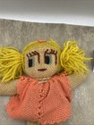 Vintage Amigurumi Crochet Doll Blond Hair Blue Eyes 12 Inches Long