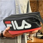 Genuine Fila Black Dopp Kit Cosmetic Toiletries Shower Shaving Kit Bag