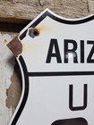 Vintage Arizona Route 66 Porcelain Sign Us Highway Shield Roadway Marker Sign