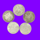 Morgan Dollars 1878-1921 - Lot Of 5 Uncirculated Mixed Dates Au bu Coins      us