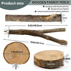 8pcs Natural Wood Bird Perches For Cage  Wooden Parrot Perch Stand  Brown 