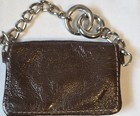 Coach Double Chain Change Purse Silver Tone Metal Ring Clip Key Handbag Charm