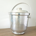 Vintage Hammered Aluminum Wine Ice Bucket Made In Italy