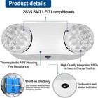 Led Emergency Light Fixtures Adjustable Double Heads Lamp W battery Backup Ul