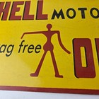 Vintage Shell Gasoline Sign - Drag Free Motor Oil Gas Pump Porcelain Sign