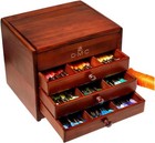 Petite Decorative Wooden Chest With 120 Skeins Of Embroidery Thread Essential   