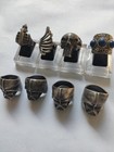 Lot Of 8 Skull   Darth Vader Rings Mixed Sizes 925 Stamp Untested Vintage Style