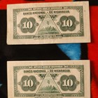 National Bank Of Nicaragua 10 Centavos De Cordoba Banknotes Nos  662920   662921