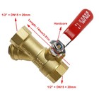 1 2  Bsp Equal Female Thread Brass Y Type Strainer Filter Ball Valve L3