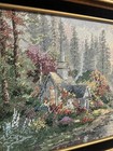Candamar Designs The Forest Chapel Counted Cross Stitch Thomas Kinkade Framed