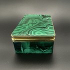 Malachite Brass Wrapped Rectangular Decorative Jewelry Box  