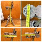 Antique India   Carved Wooden Prayer Candle Worship Altar Hindu Buddhist  Deity