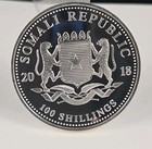2018 Somalia Silver 100 Shillings Elephant 1oz Asw 