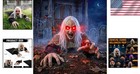 Crawling Zombie Graveyard Prop  Animated Halloween Decoration With Scary Sounds
