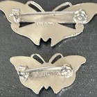 Aksel Holmsen Sterling Silver Butterfly Brooch Pin Signed Enamel Green Vintage