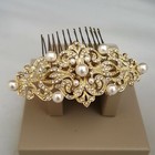 Bridal Wedding Women s  Gold Plated Faux Pearl Hair Comb Nwot