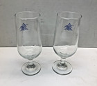 2-vintage Libby Stemmed 12 Oz  Anheuser-busch Beer  pilsner Glasses  Blue Eagle