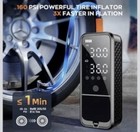 Tire Inflator Portable Air Compressor  6000mah Air Pump For Car Tires 160 Psi