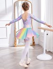 Zaclotre Ballet Leotards For Girls Toddler Classic Long Sleeve Criss-cross Back