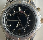 Vtg Seiko Sports 100 5m42-0b09 Men   s Black Gold Dial Ss Kinetic Working Watch