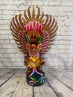 70cm Red Balinese Carved Sculpture Winged Garuda Painted Wood  Vishnu Hindu