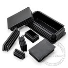 Black Square Plastic End Caps Tube Inserts Bungs Blanking Plugs Furniture Legs