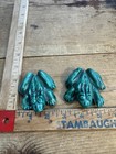 Vintage Pair Of Ceramic Anatomically Correct Frogs Naughty Male Female Green