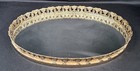 Vtg Mirror Vanity Perfume Tray Oval Filigree Gold Tone Hollywood Regency 12 5   