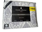 Wendy Bellissimo Twin Sheet Set 3 Pc 100  Cotton Light Lavender Damask New