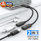 60w Usb C Splitter Cable  2-in-1 Usb-c Male To Dual Usb-c Female  Charge While U