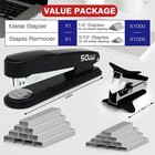 Metal Stapler Heavy Duty 50 Sheet Capacity With 2000 Staples And Staple Remover 