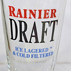 Lot Of 2 Rainier Draft  Beer Glasses Ice Lagered Cold Filtered 16oz 5 7 8  Tall