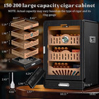 Cigar Humidor  Glass Top Tabletop Cigar Humidor Cabinet Draw Pattern Spanish Ced