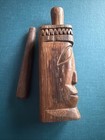 Vintage Tiki Face Hand Carved Wood Slit P  t   Drum-native Polynesian Art 9 75    