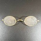 Antique 19th Century Gold-colored Wire-rim Oval Eyeglasses With Original Case