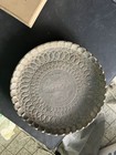 Persian Middle Eastern Hammered Copper Serving Tray Dish Fluted Leaf 14   