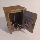Leader Safe 1909 Antique Cast Iron Toy Bank  Mudd Mfg Intact whole W combination