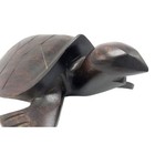 Hand Carved Wooden Turtle Figurine Dark Wood Tortoise Decor 9  Long