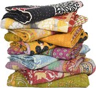 Vintage Kantha Quilt Indian Reversible Throw Handmade Blanket Wholesale Lot 10