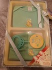 Vintage Kids Baby Set- Embroidered T-shirt  Hat    Rattle- Brand New In Box